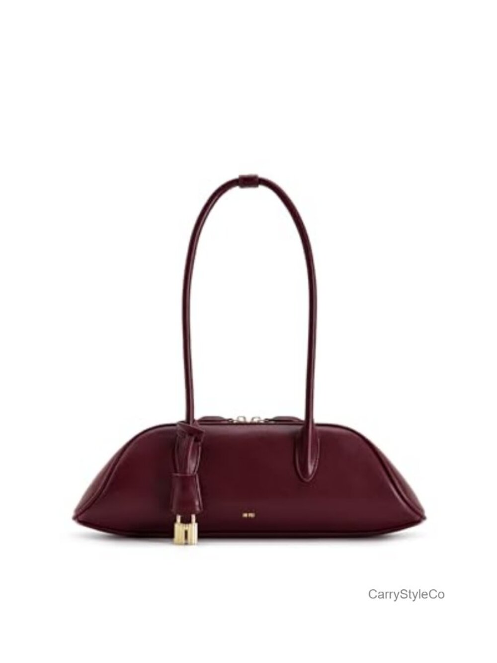 Vegan Leather Satchel Shoulder Bag Gold Hardware Zipper
